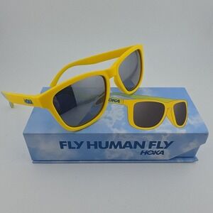 NEW IN BOX Hoka Limited Edition Fly Human Fly‎ Yellow Polarized Sunglasses